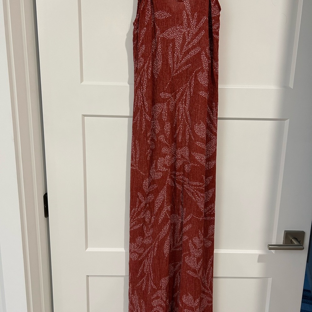 Rust Red Patterned Maxi Dress